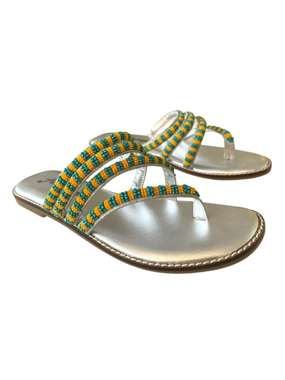 Free People Beatrice Beaded Flat Sandals Size 37.5 NEW